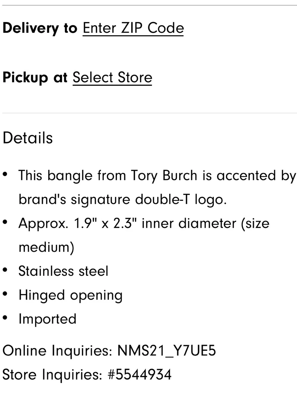 Tory Burch brand new
